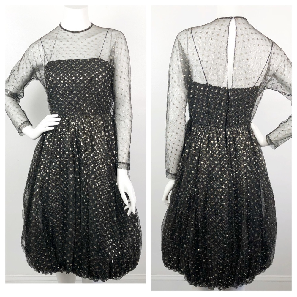 Vintage Lillie Rubin 80's Metallic Party Dress XS